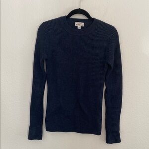 Acne Studios Wool Chunky Knit Sweater Open Back Zipper Sleeve Blue Small